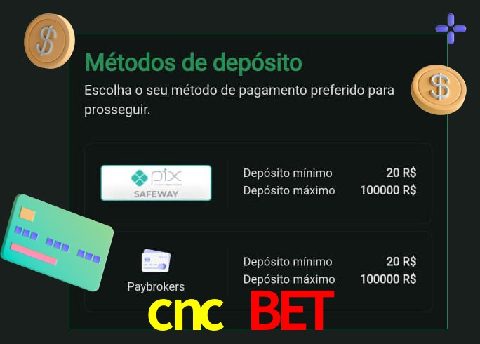 O cassino cnc bet oferece uma grande variedade de métodos de pagamento